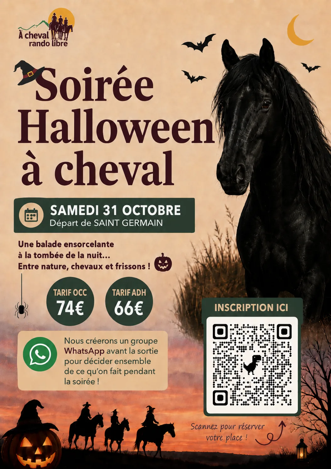 Soirée Halloween à cheval le 31 octobre