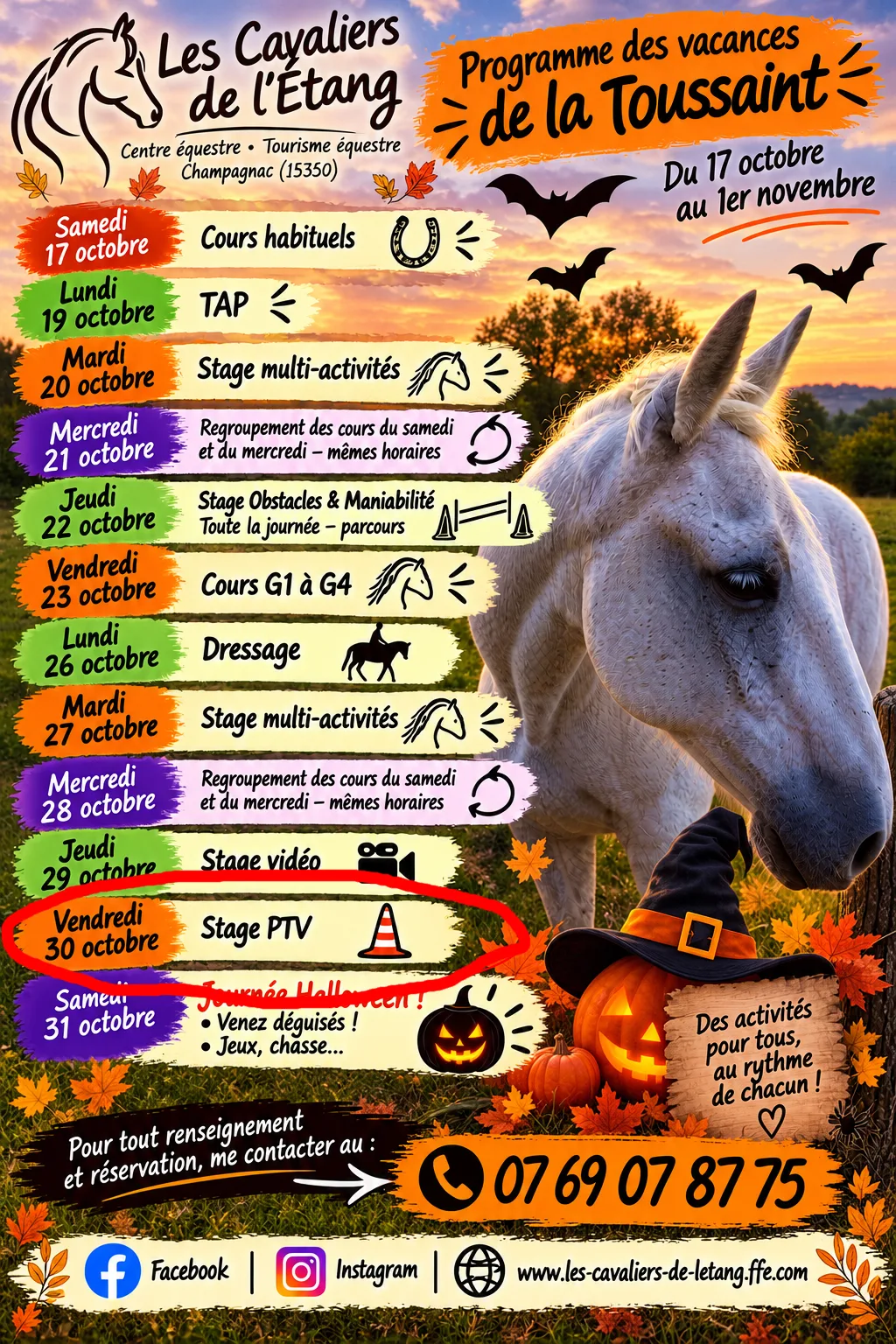 Stage PTV 30 octobre